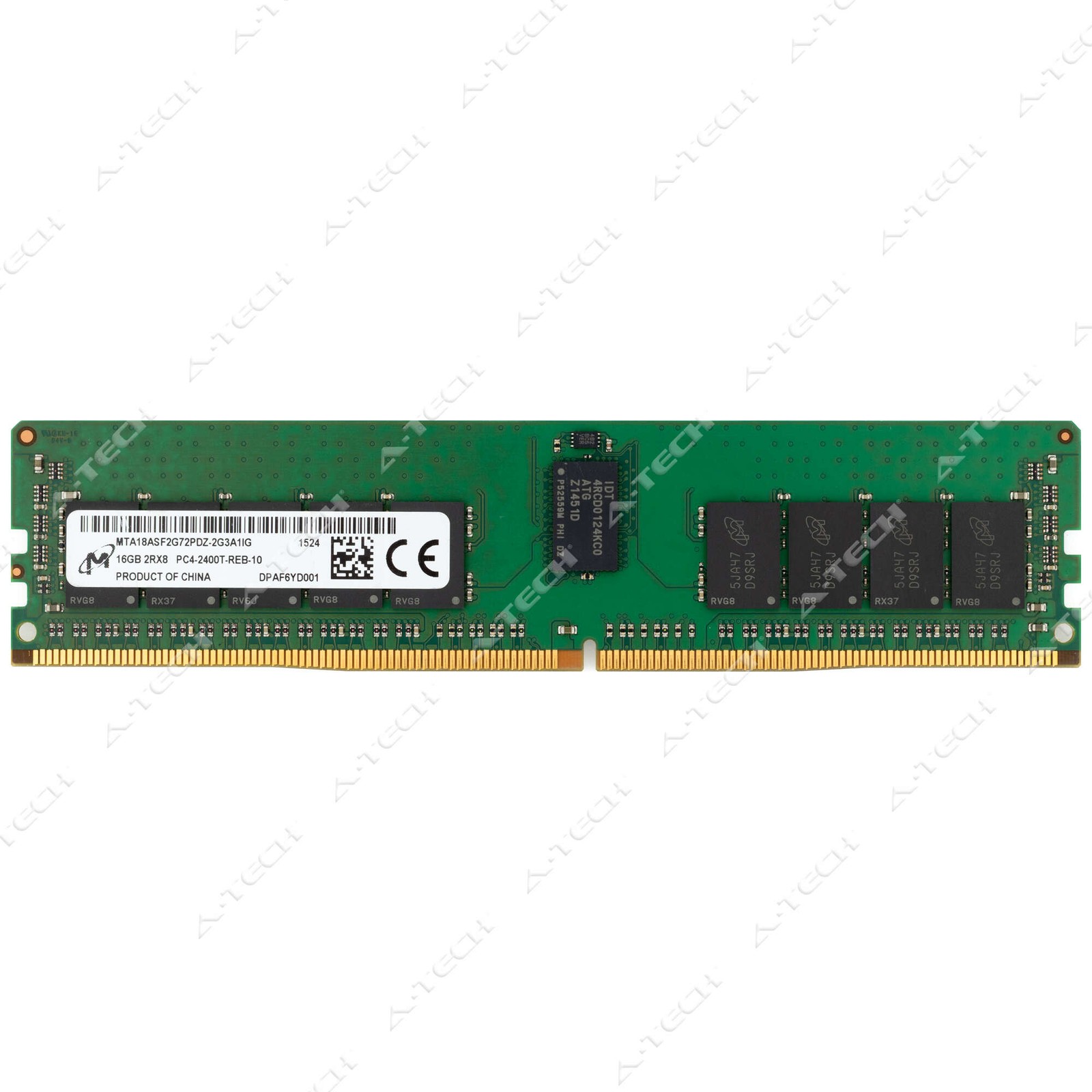 Micron 16GB DDR4 2400 MHz ECC RDIMM Server Memory RAM (MTA18ASF2G72PDZ-2G3A1) 1x