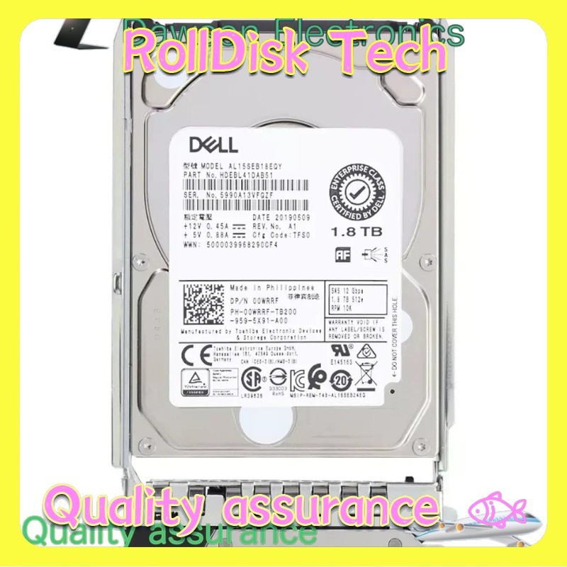 Dell 0WRRF 1.8TB 10K 12Gbps SAS 00WRRF 2.5'' 512e HDD Hard Drive 14/15/16G KIT