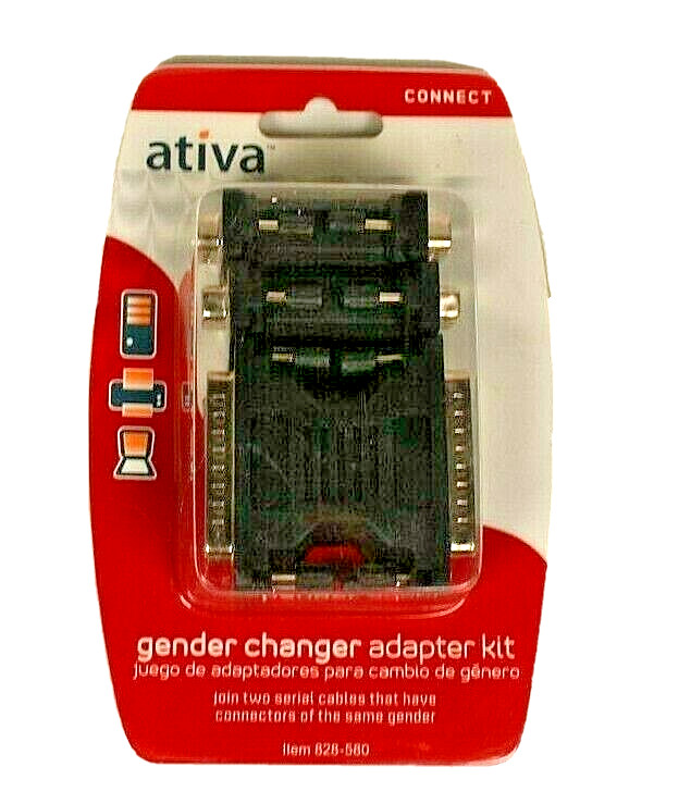 Ativa Gender Changer Adapter Kit 828-580 - New/Sealed