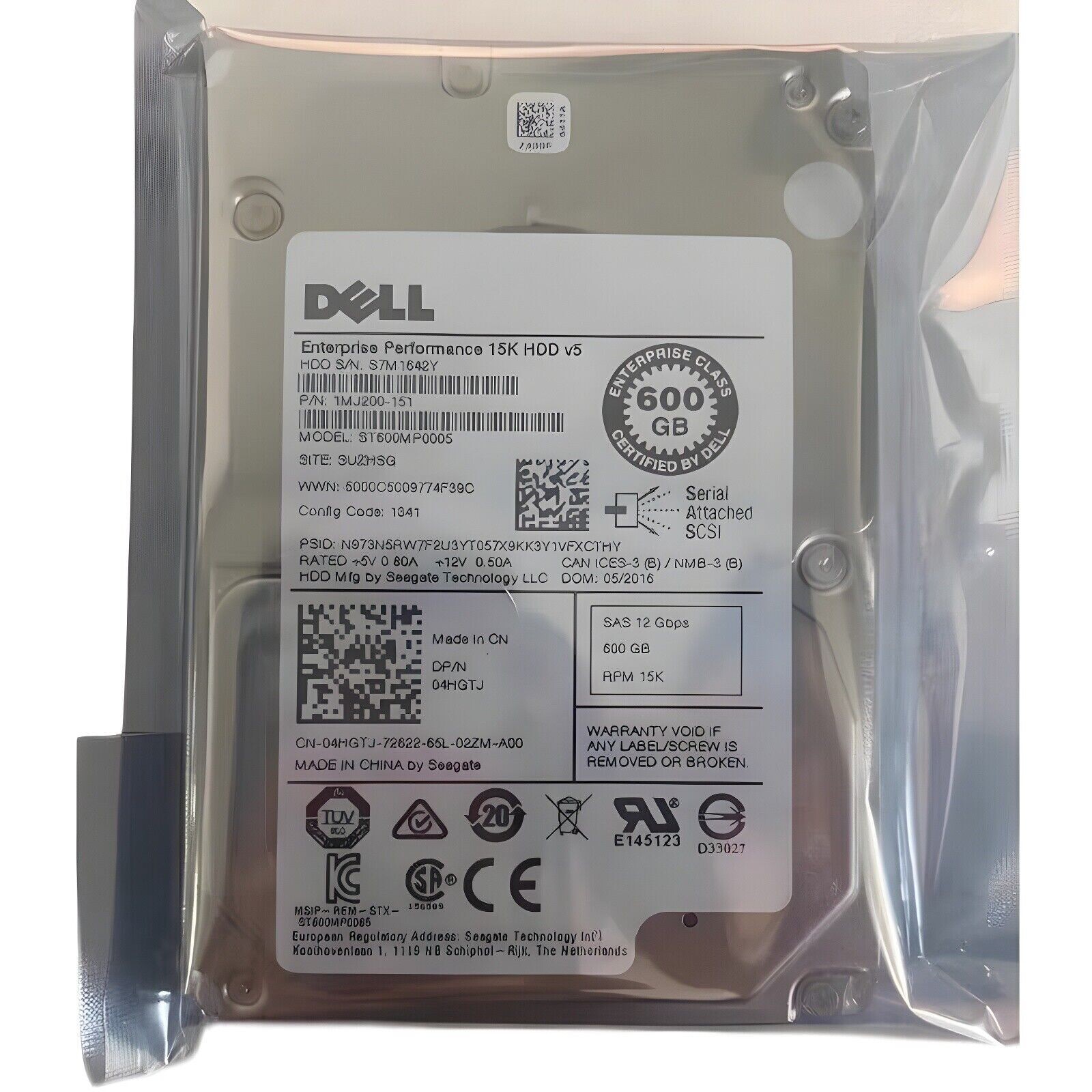 NEW Dell 4HGTJ 04HGTJ ST600MP0005 ENTERPRISE 600GB 15K SAS 2.5"12G Hard Drive
