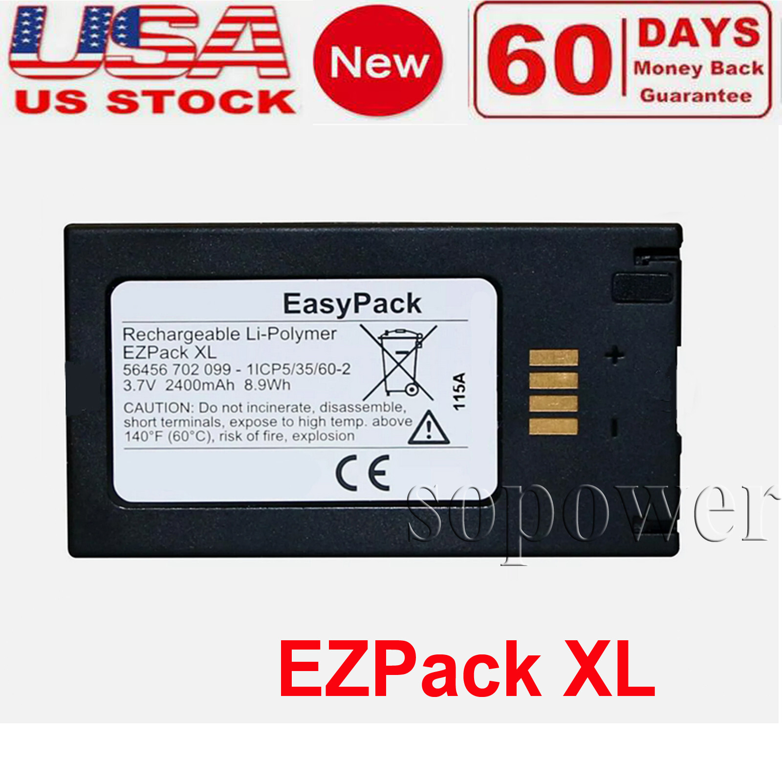for VARTA EZPack XL for Applications Rechargeable Li-Polymer Battery 2400mAh