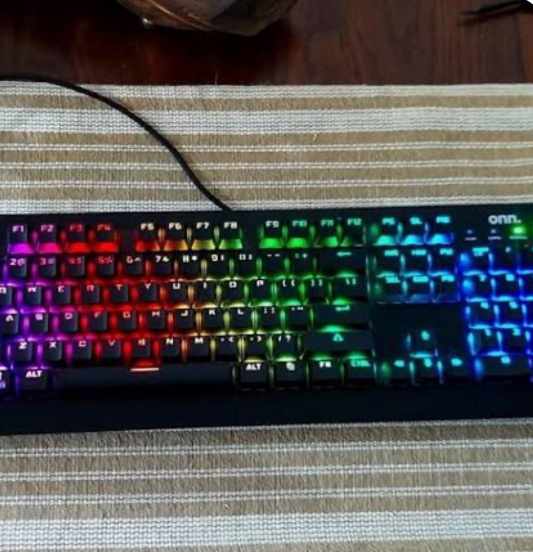 Onn. RGB Mechanical Gaming Keyboard Wired Backlit Tested 100004357