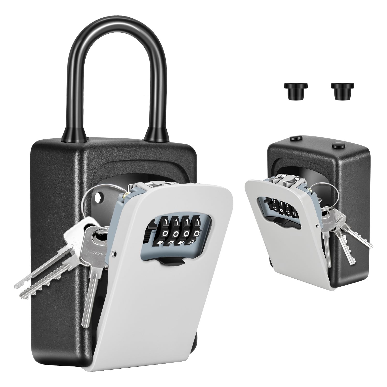 Portable Key Lock Box Wall Mounted 5 Capacity Weatherproof Gray LBWH-802 Upgrade