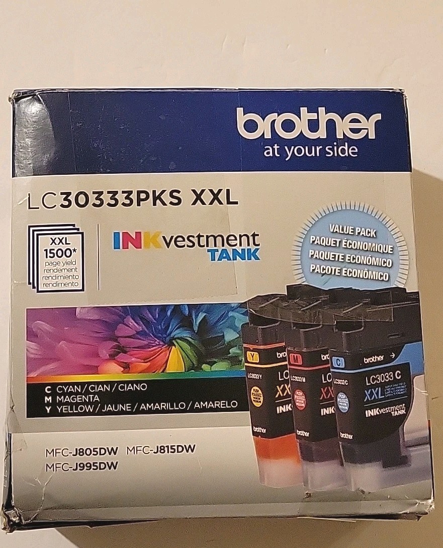 2028 Genuine Brother LC30373PKS XXL Ink Super High Yield Cyan Magenta Yellow OEM