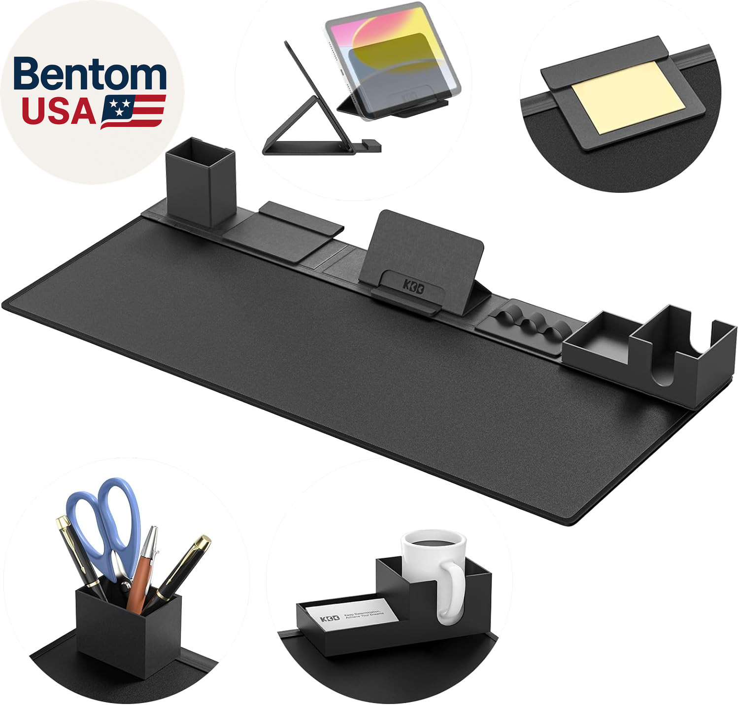 Desk Pad Mat Set, 6 in 1 Mouse Mat with Magnetic Desktop Storage Accessories DIY
