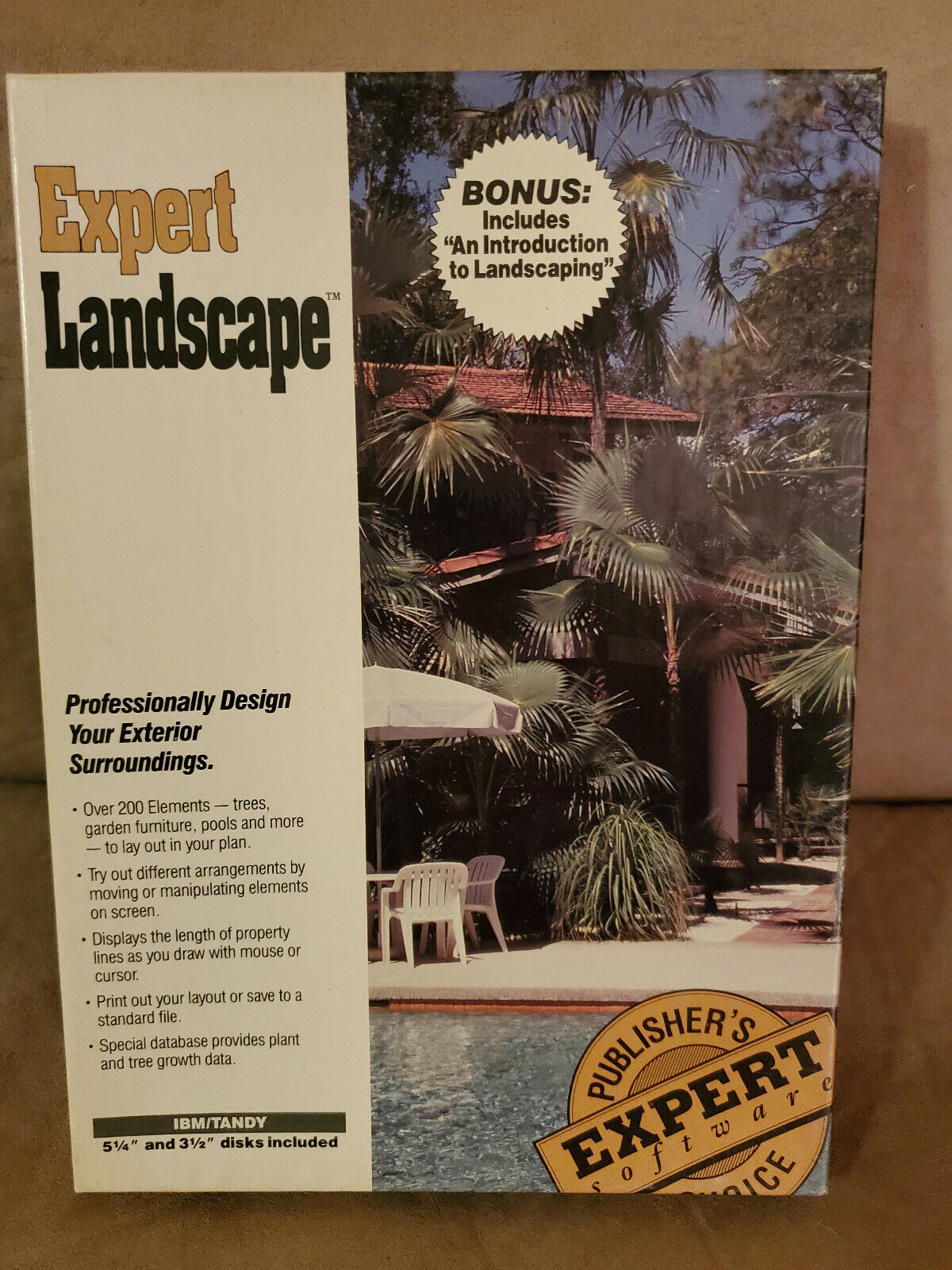 Expert Landscape software for IBM/Tandy, 1991