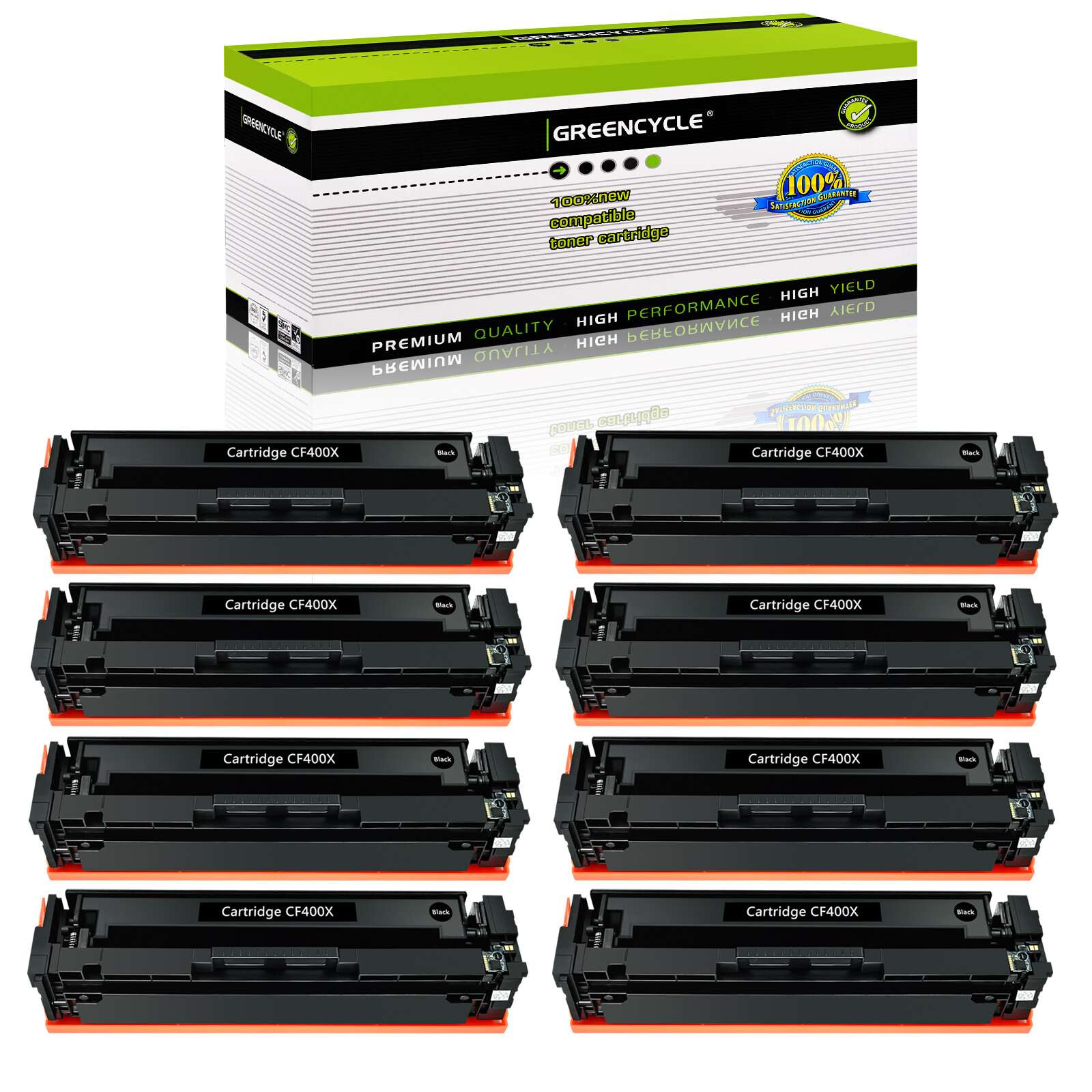 8PK 201X CF400X BK High Yield Color Toner Fits For HP LaserJet M277n M252 M252n