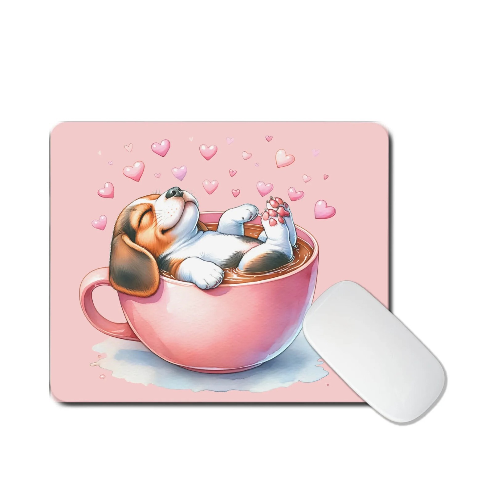 Pink Balloons Dog Mouse Pad for Home Office Gaming Working Desk Computer Desktop