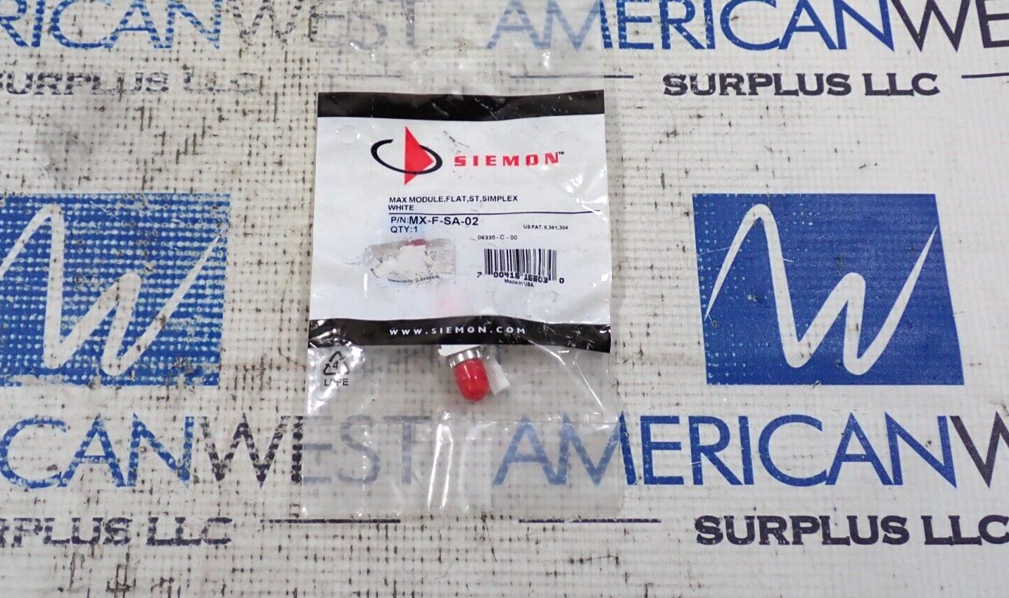 Siemon MX-F-SA-02 Max Module Flat,ST,Simplex White Lot of 12