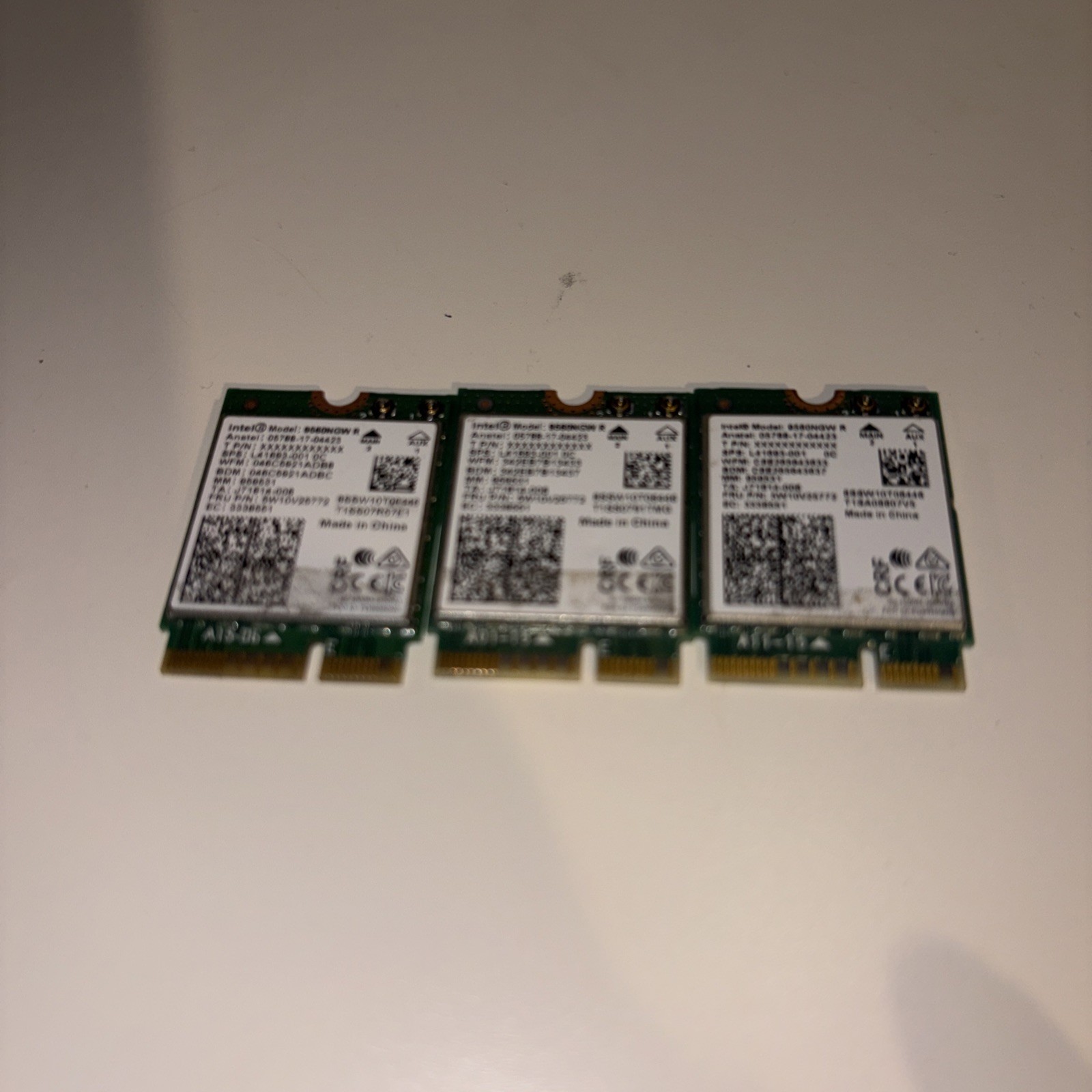 Lot of 3 INTEL 9560NGW R M.2 2230 PCI-E USB WIFI 5 802.11AC BY 5.1 5W10V25772