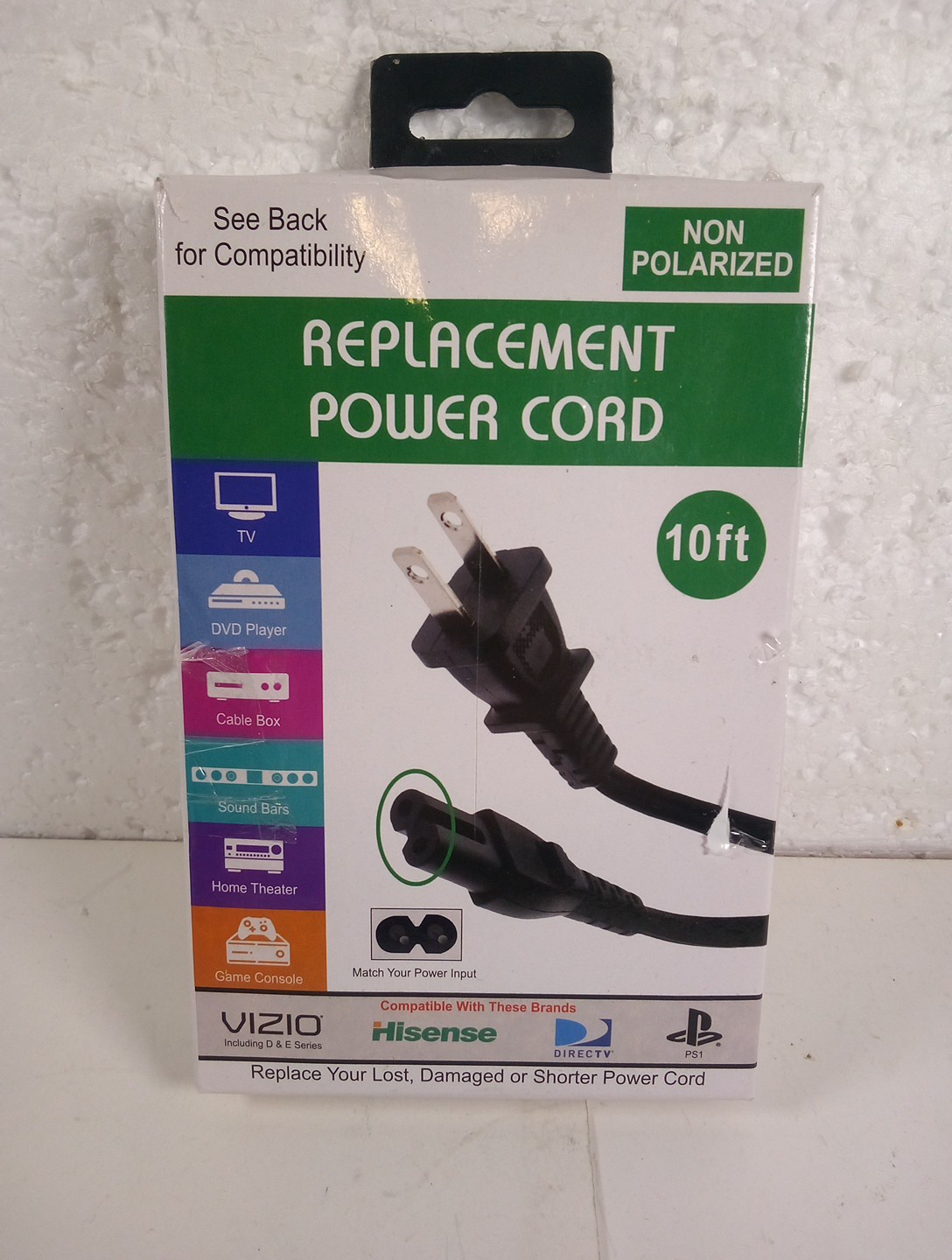 Universal 10 Ft Replacement Power Cord