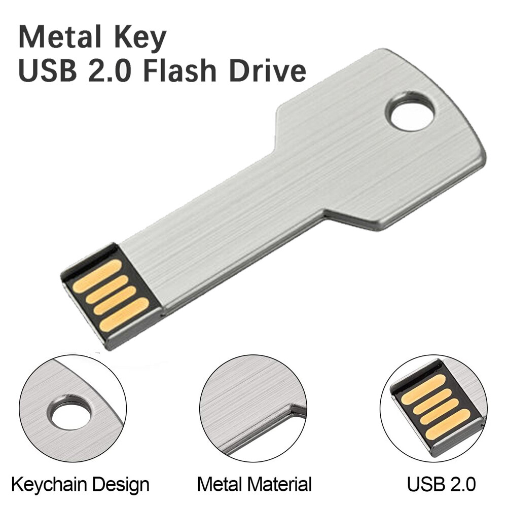 1/2/4/5/10 Pack USB 2.0 Flash Drives Memory Sticks USB Metal Key Thumb Drive LOT