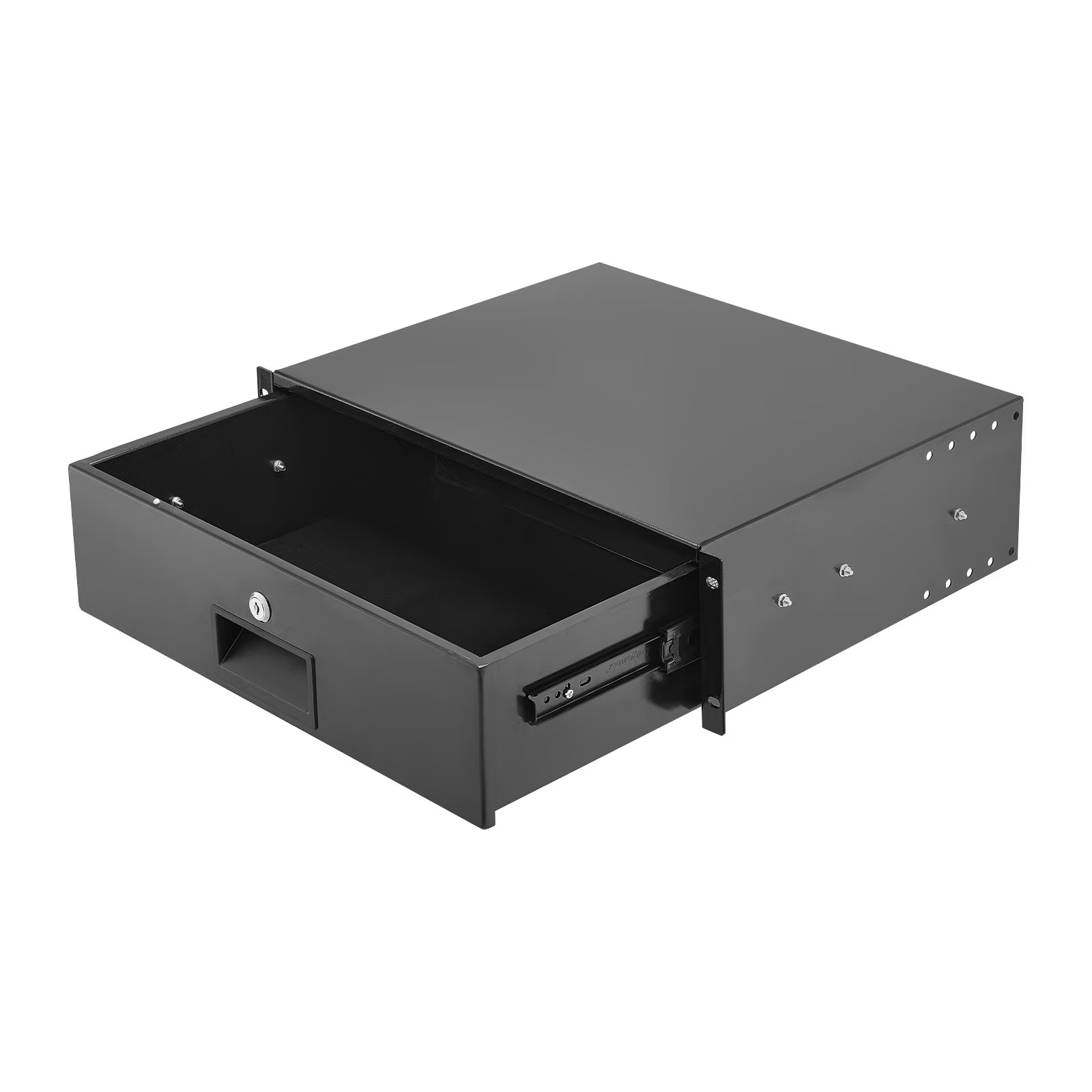 3U Rack Mount Drawer, 50 lbs Load Capacity, Lockable Sliding Drawer with Cable M
