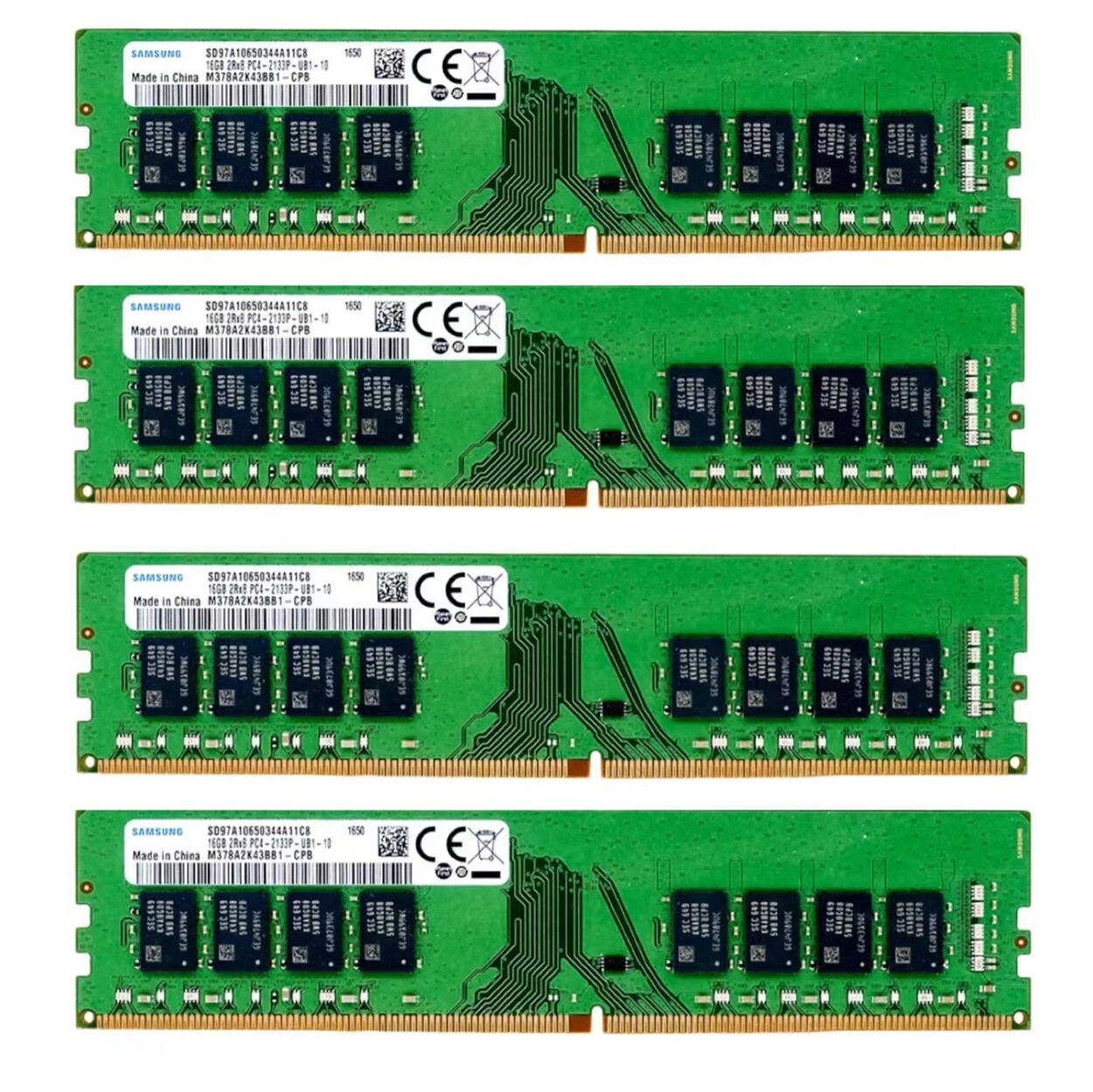 Samsung 64GB (4X16GB) DDR4 2133MHz PC4-17000 UDIMM Memory Ram M378A2K43BB1-CPB