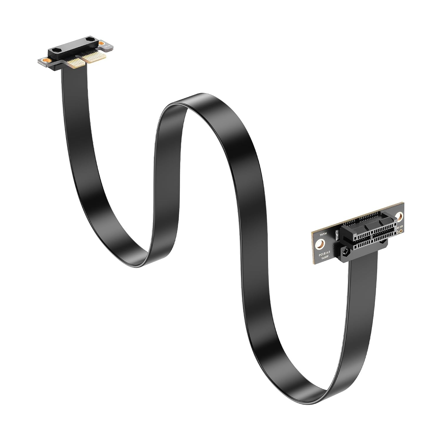 Pcie 4.0 X1 Riser Cable 90 Degree Male to Female Extension Cord Ribbon 40CM