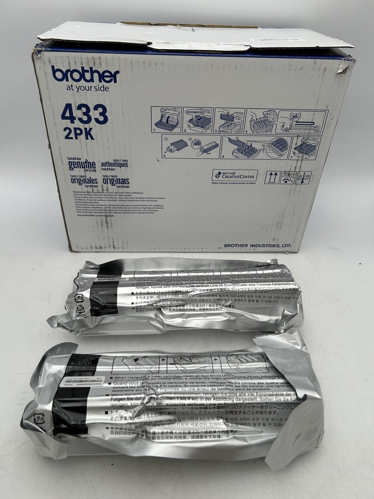 Brother TN433 2PK High-Yield Black Toner Cartridge Twin Pack