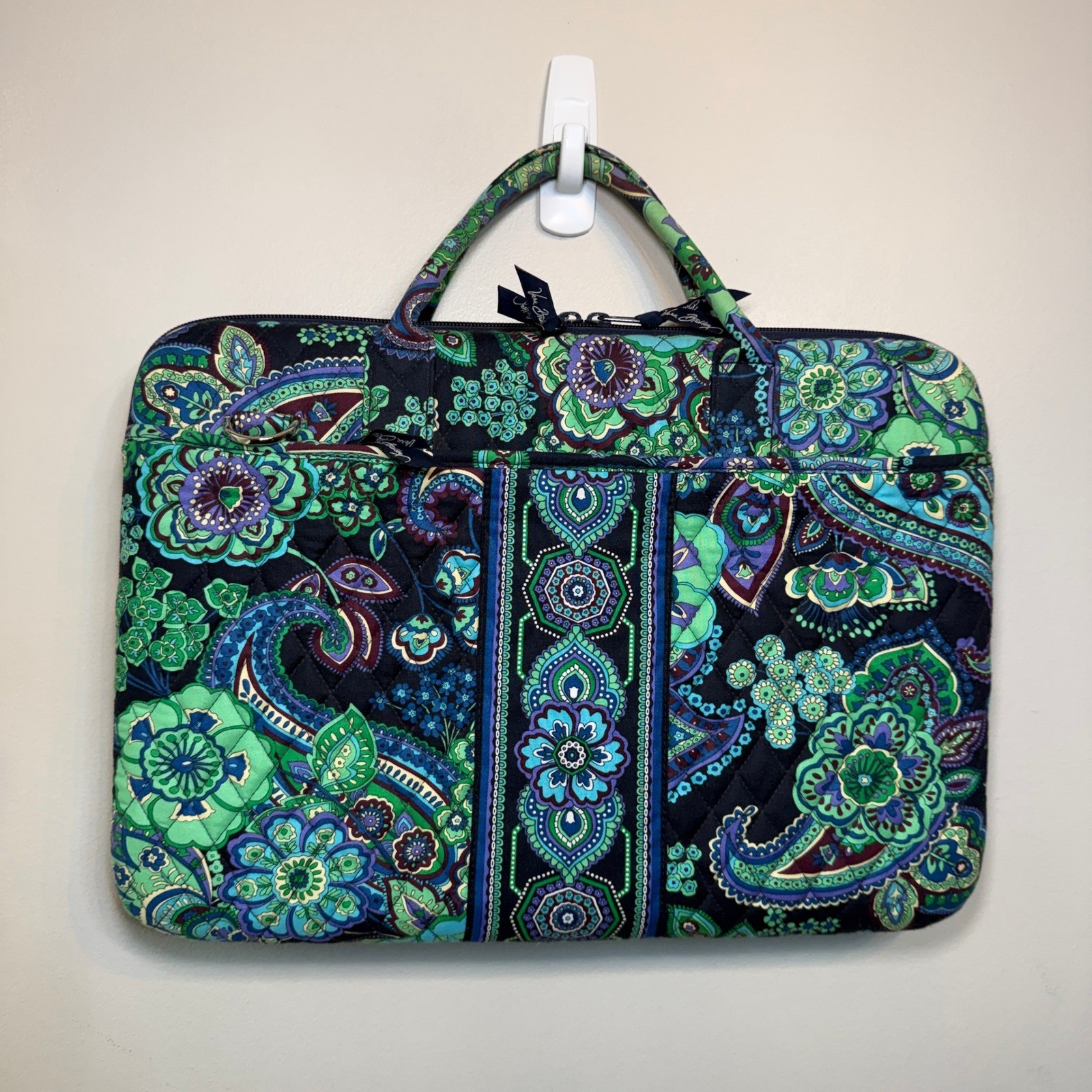 Vera Bradley Quilted Laptop Sleeve Blue Rhapsody Paisley Floral Padded Case Bag