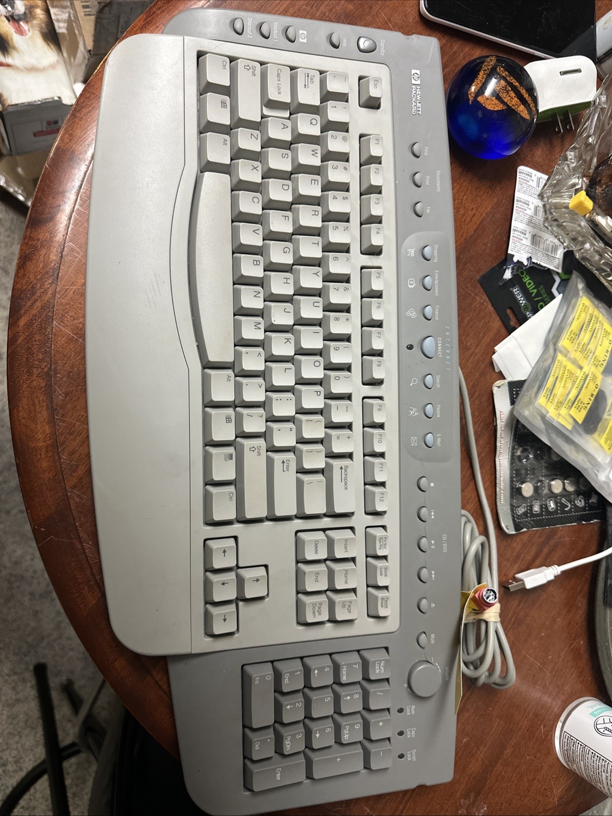 Vintage HP HEWLETT PACKARD Model 6511-S Internet Multimedia USB Wired Keyboard