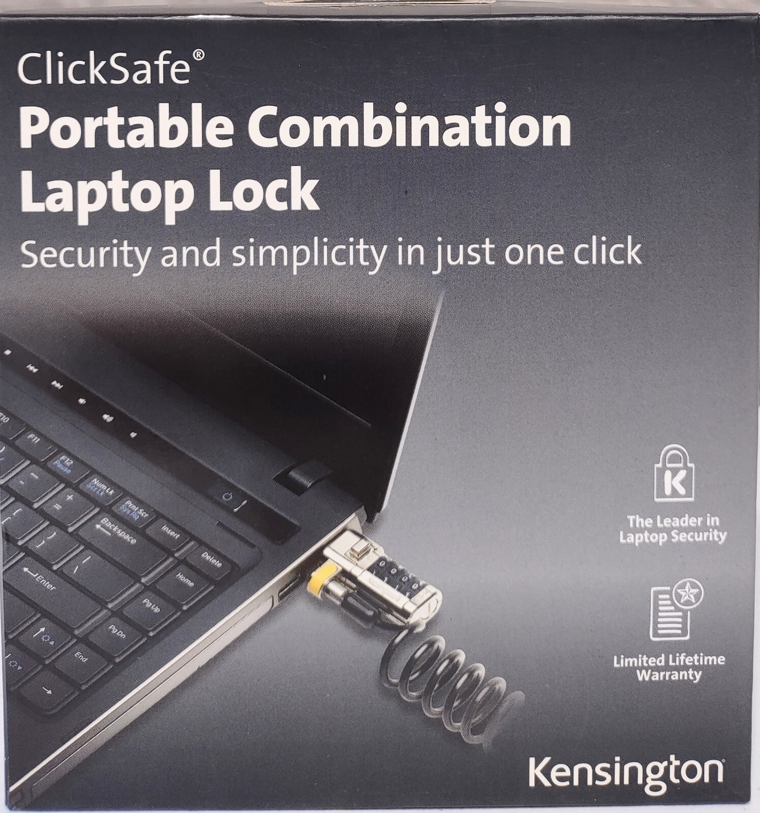 Kensington ClickSafe Combination Laptop Security Lock Steel Cable K64697US 6'