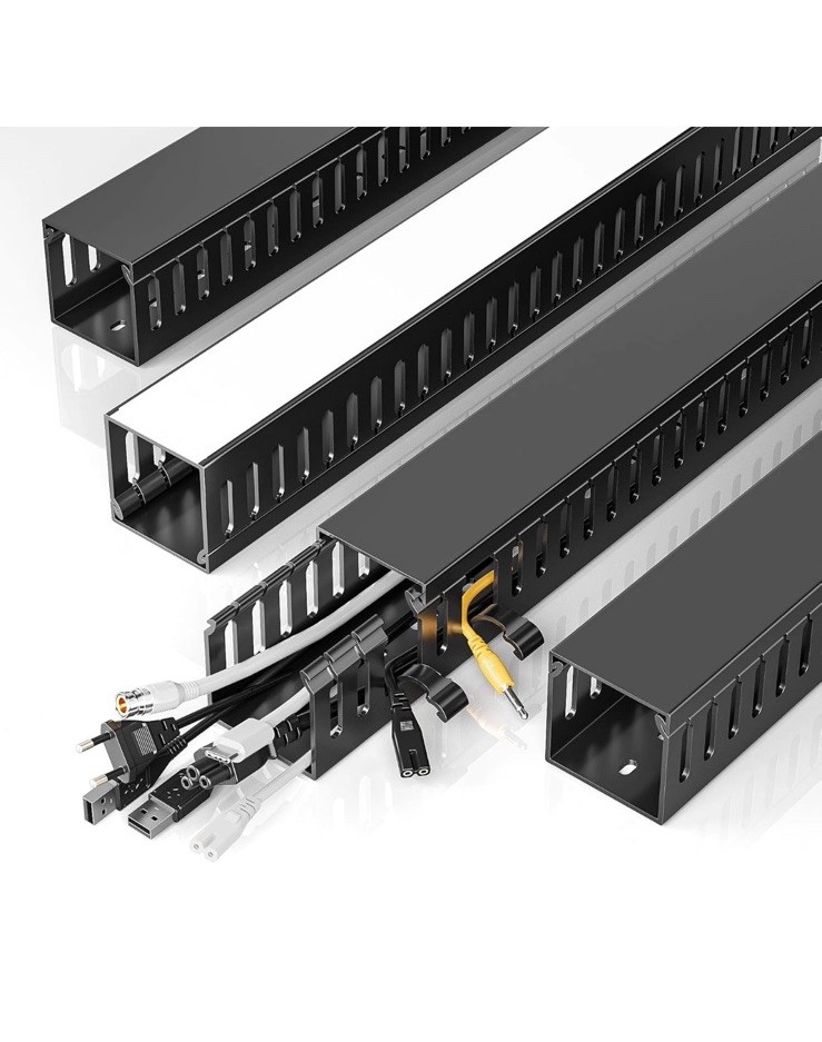 Yecaye 62.8in(4x15.7in) Cable Raceway, Large Under Desk Large, Black 