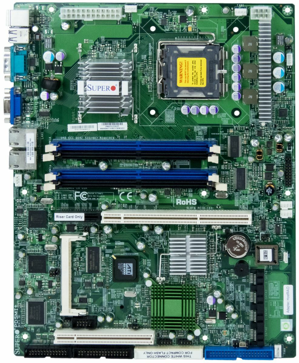 MOTHERBOARDS SUPERMICRO PDSMI+ SOCKET 775 DDR2 SATA PCI-X DUAL LAN VGA Intel® 3000