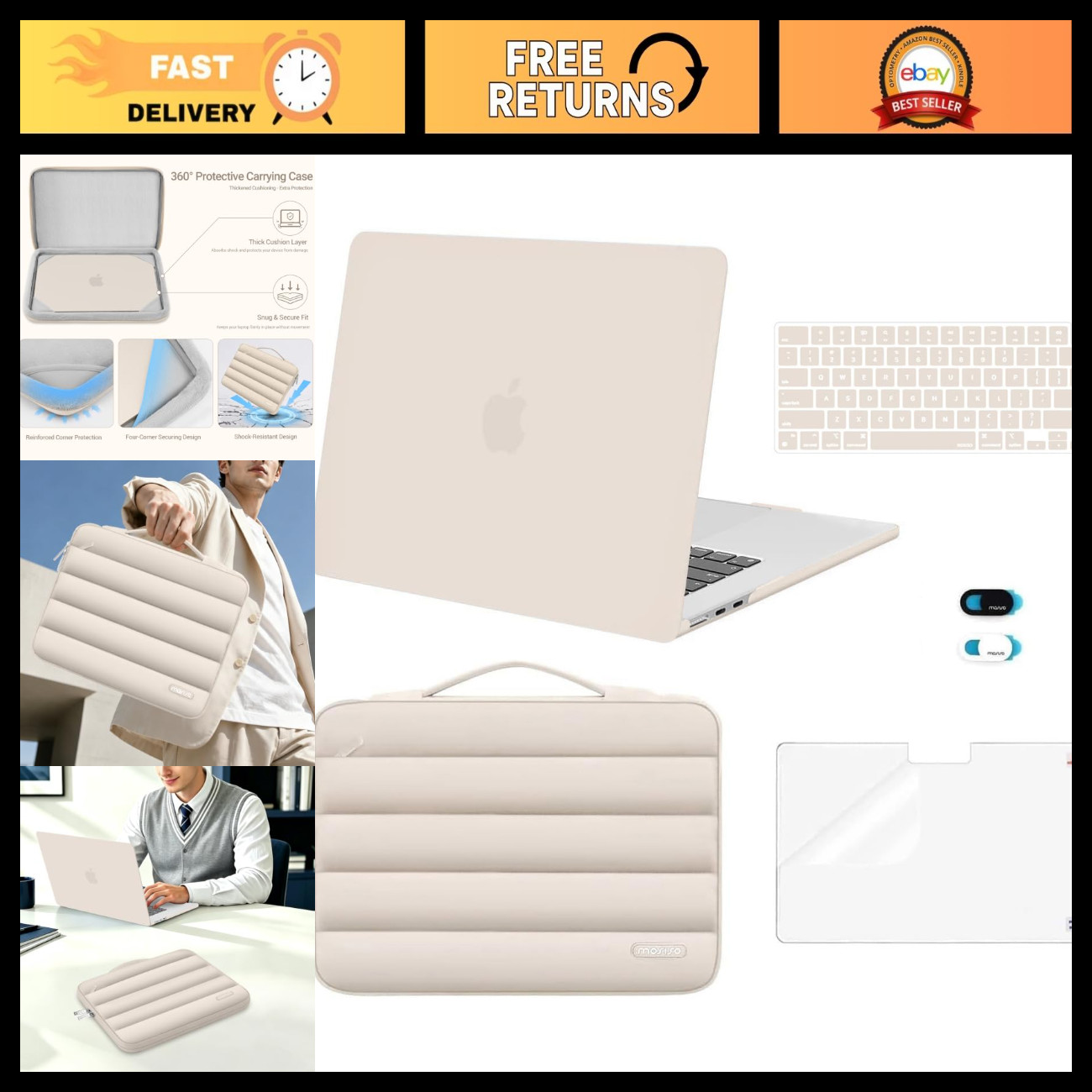 15" MacBook Air Case Compatible with M5 M4 M3 M2 Models 2023-2026, Slim & Durabl