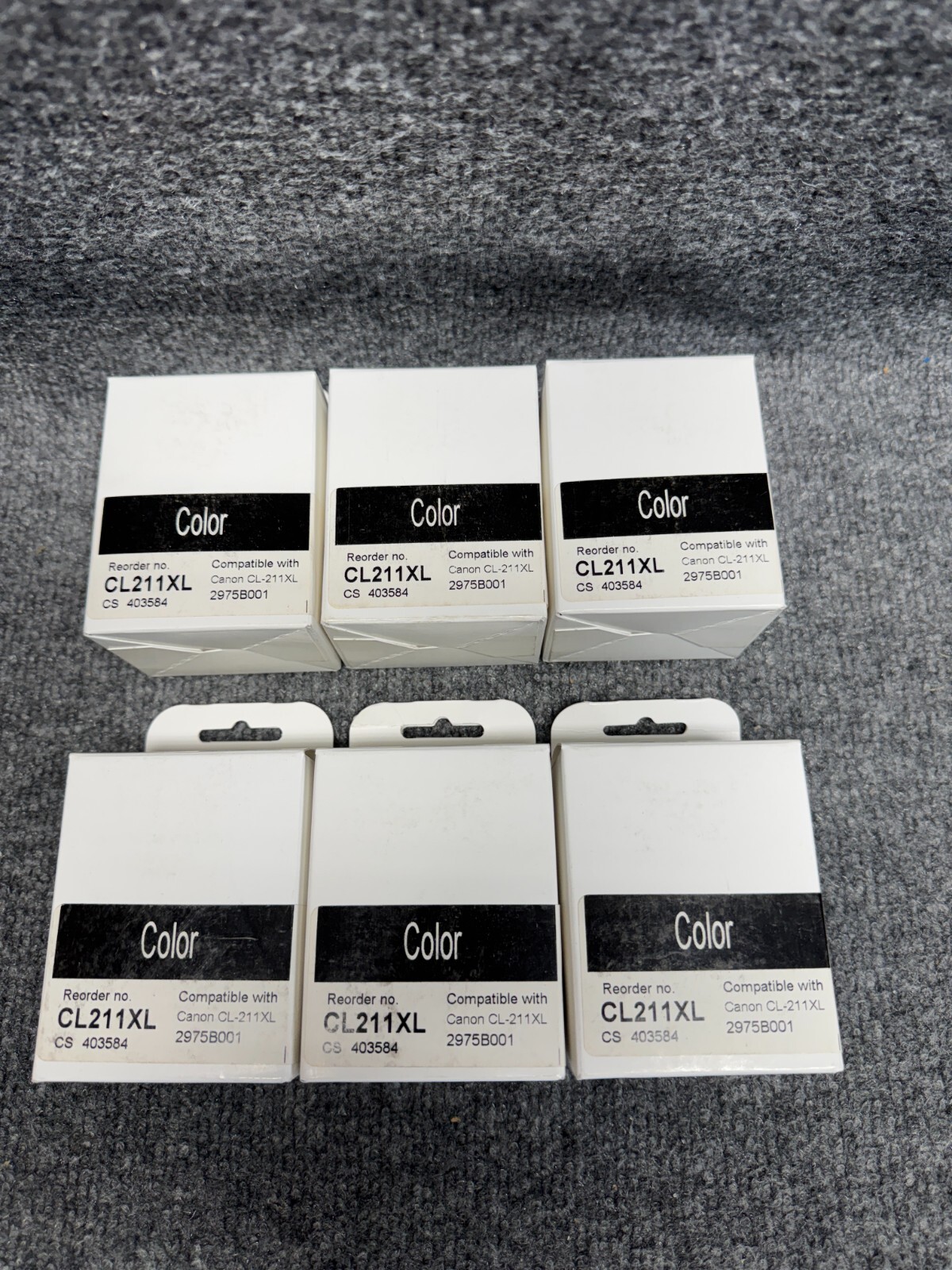 6 x Quill Brand Black High Yield Ink Cartridge Replacement for Canon CL211XL