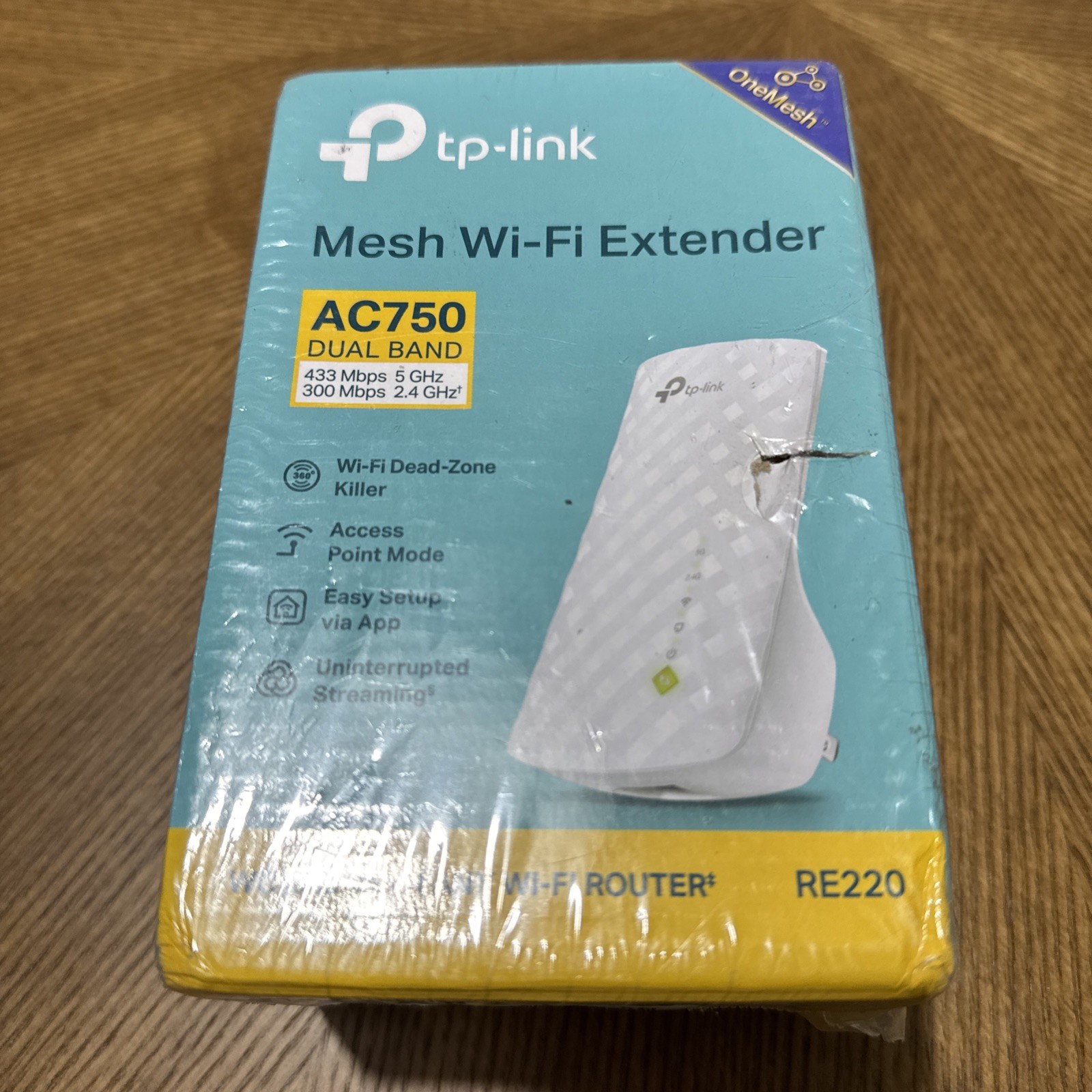 NEW TP-Link Mesh Wi-Fi Extender Ac750 Dual Band Re220