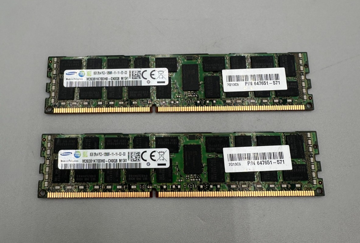 Lot Of 2 Samsung DDR3 8GB Each(2 x 8GB = 16GB) PC3 12800MHz RAM For Server B/Big