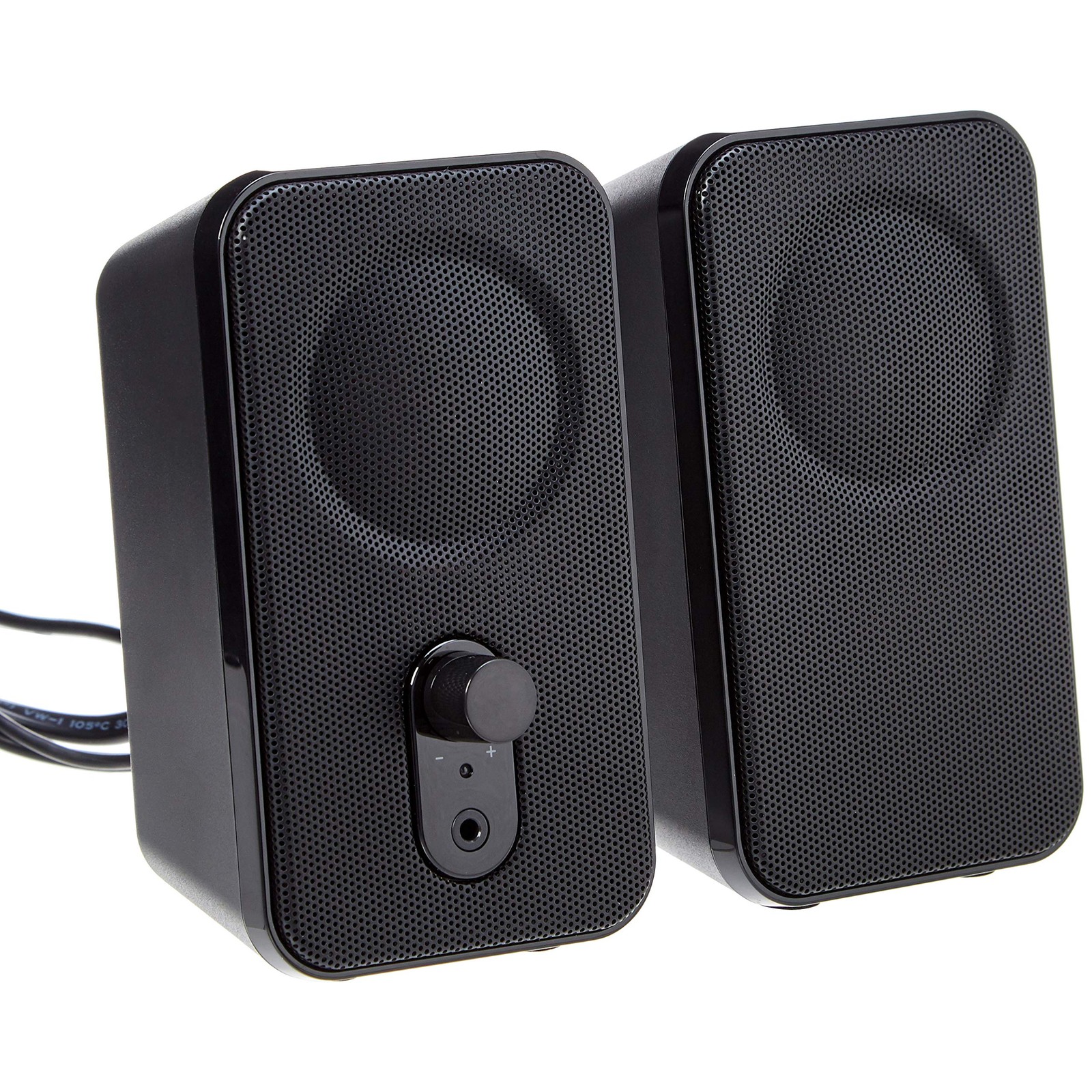 Amazon Basics AC-Powered Computer Speakers for Desktop or 1-Pack, Black 