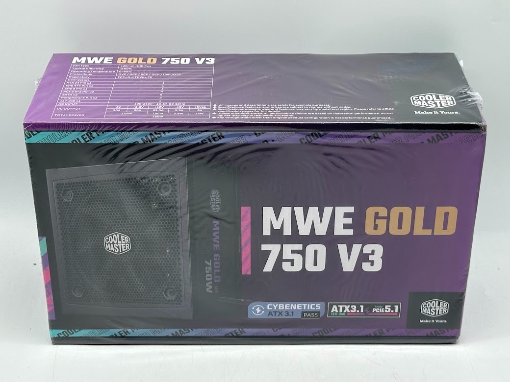 Cooler Master MWE Gold 750 V3 Full Modular Power Supply, 750W, 80+ Gold