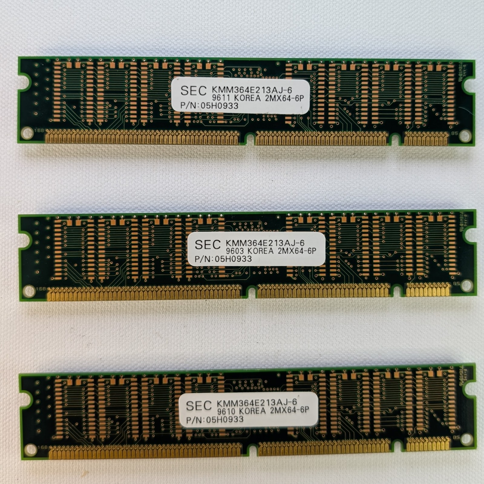 48MB (3x16MB) Samsung 168-Pin EDO DIMM 60ns IBM KMM364E213AJ-6 Matched Pentium