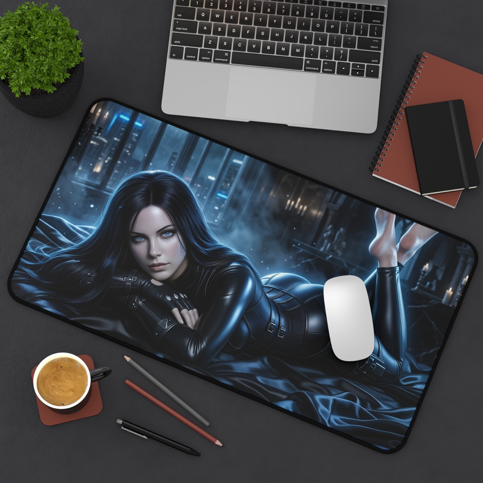 Selene Mouse Pad, Underworld XXL Gaming Desk Mat, Gothic Keyboard Pad