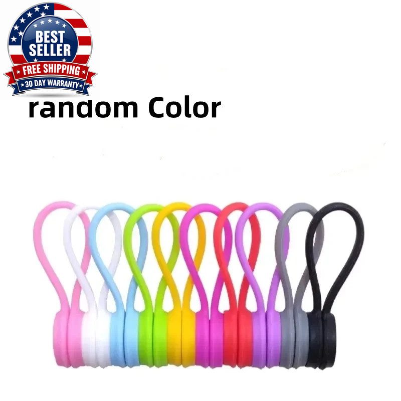 5/3/1PCS Silicone Magnetic Cable Tie Reusable Wire Organizer Clips for Bundling 