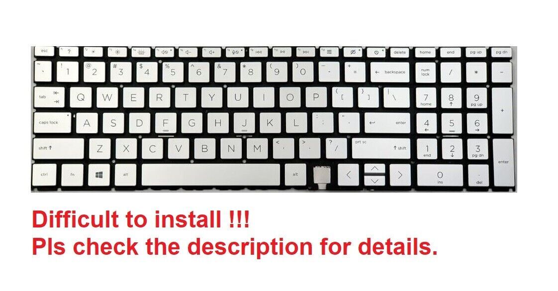 Original US Silver Backlit Keyboard for HP Envy 17m-cg Backlight