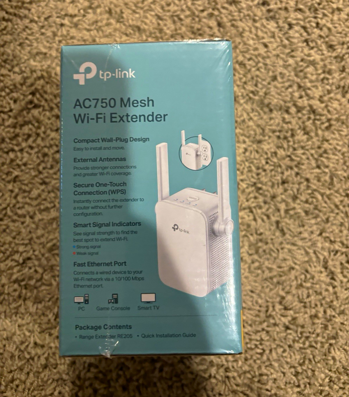 TP-LINK RE205 AC750 Dual-Band Mesh Wi-Fi Extender OneMesh, Ethernet Port