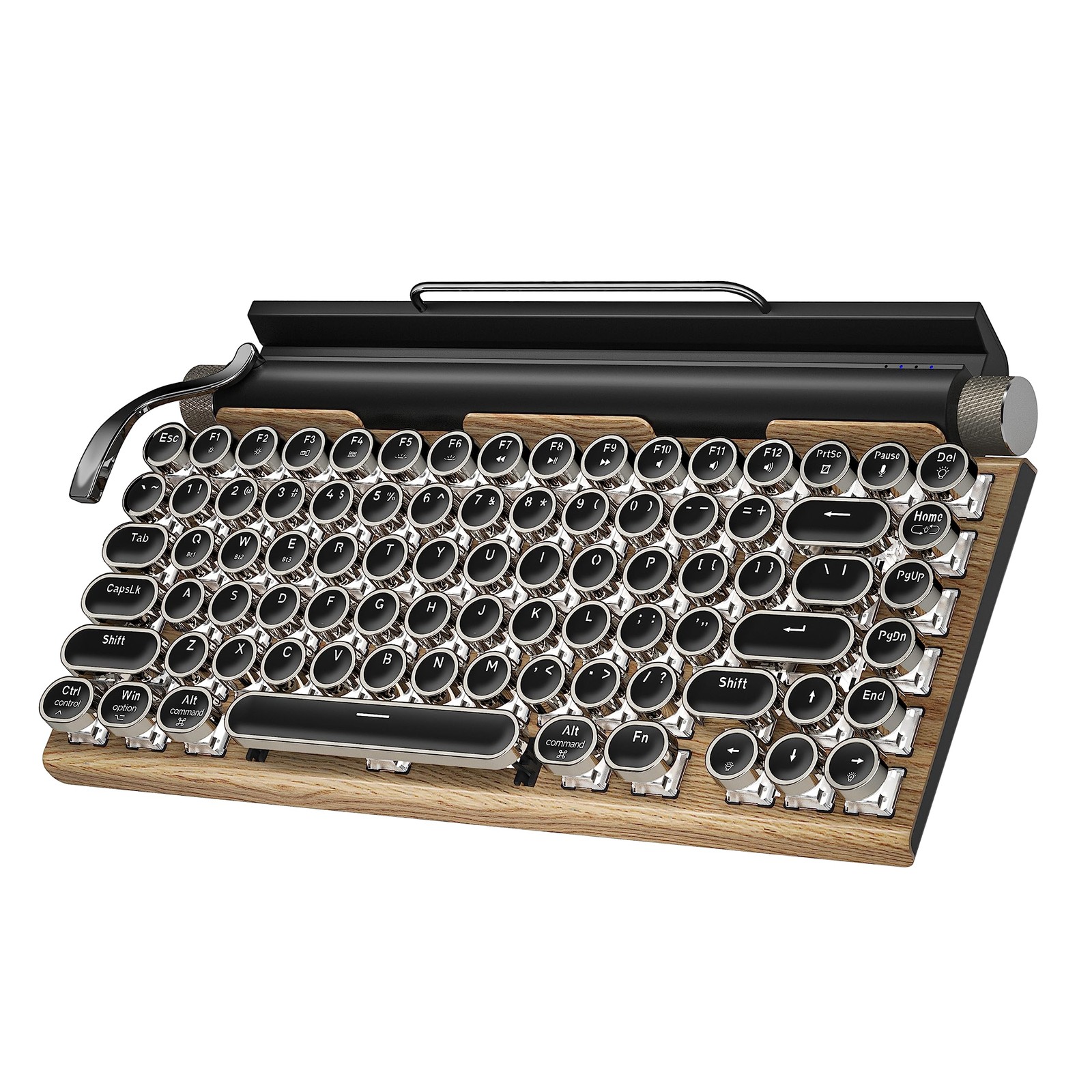 Retro Typewriter Keyboard Wireless Mechanical Keyboard, 83-Key Blue Switches