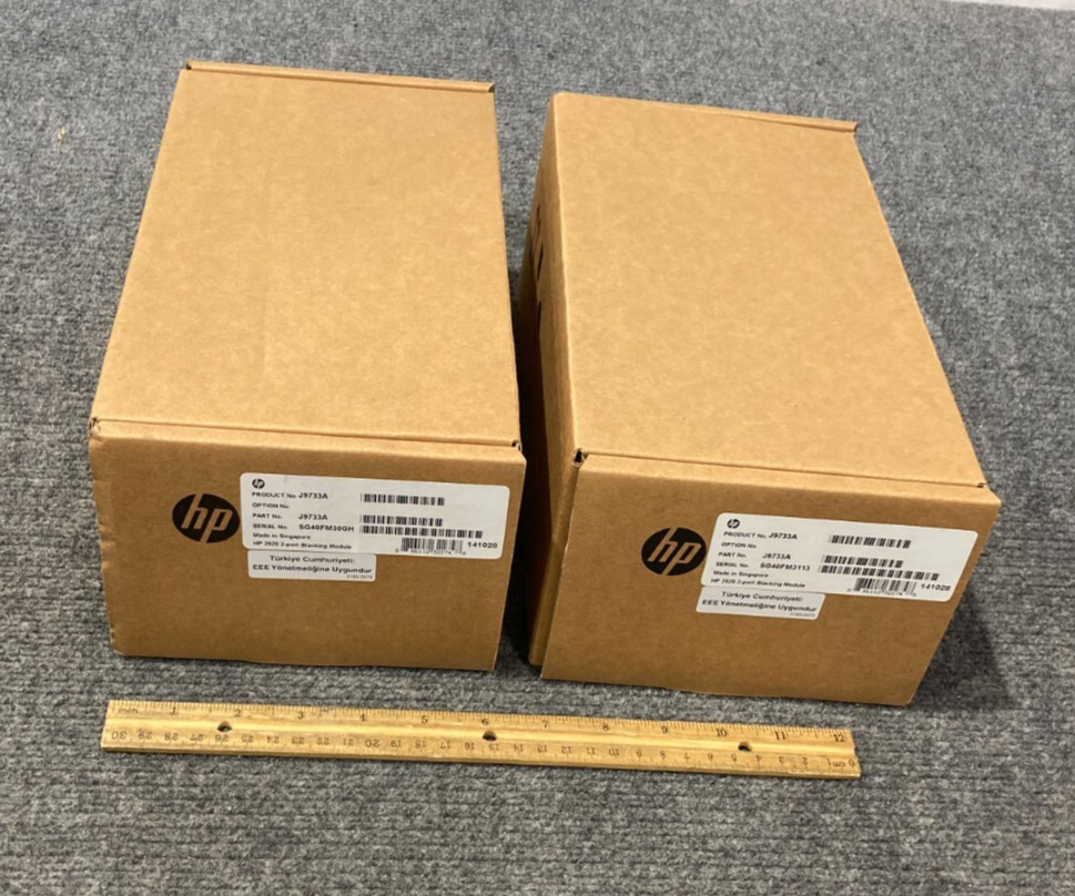 Lot of 2 HP 141028 2920 2-Port Stacking Module J9733A - Open Box -