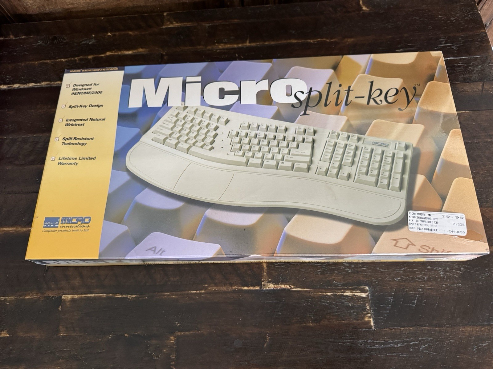 Micro Innovations Win95/98 Vtg Split-Key Keyboard NOS KB99E NEW Factory Sealed