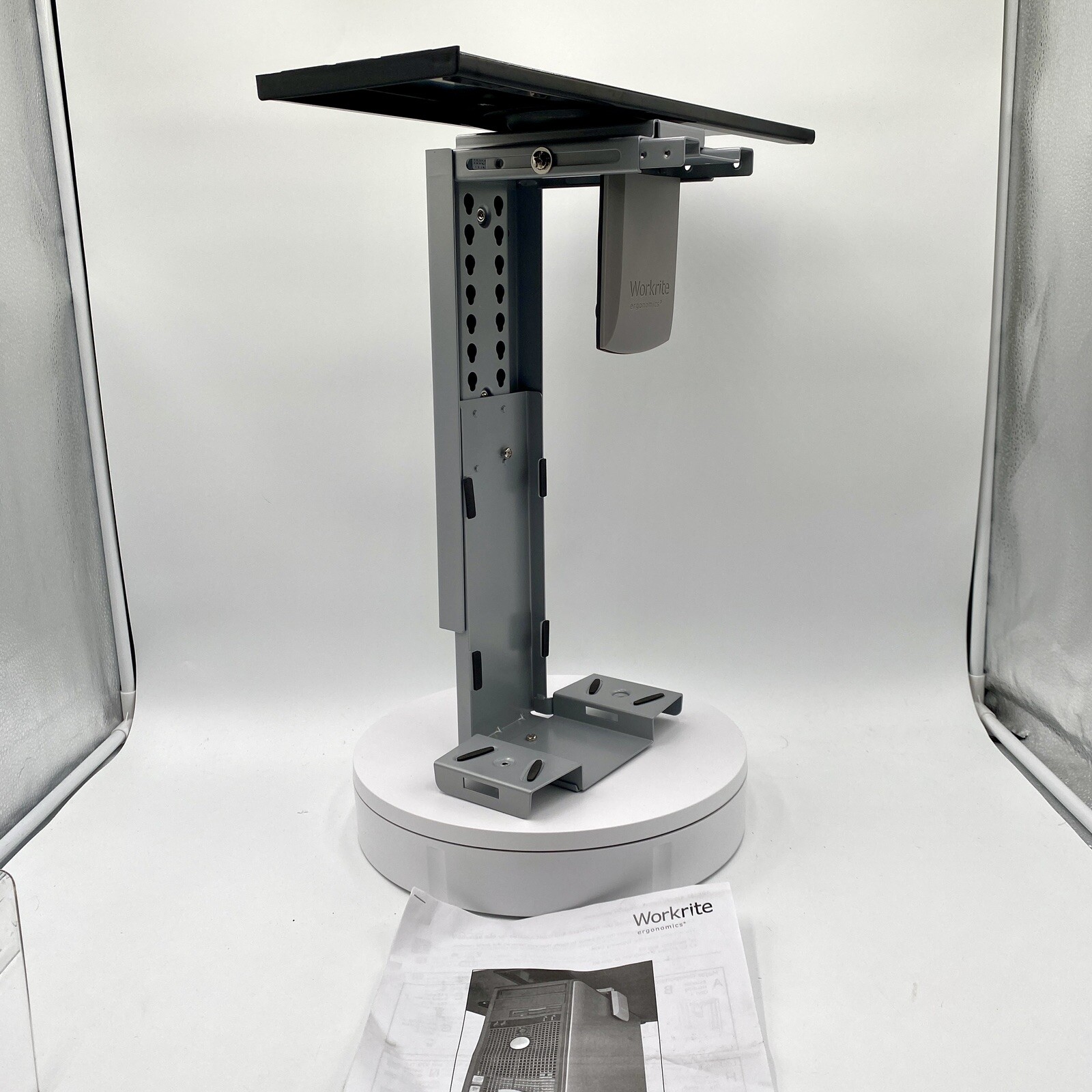 New Workrite Ergonomics 920-T CPU Holder Under Desk Slide & Swivel Mount READ