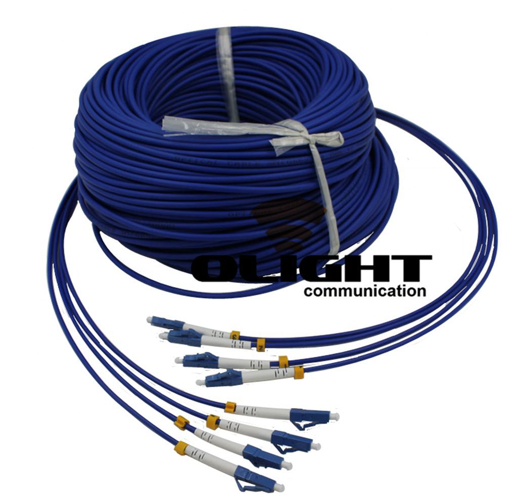 30M INDOOR ARMORED LC-LC 4 Strands SM 9/125 Fiber Patch Cord