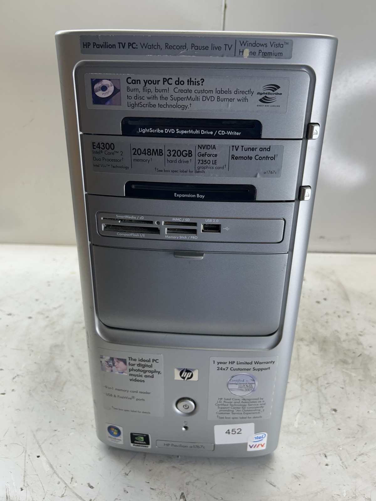 HP Pavilion a1767c Intel Core 2 1.80GHz/800MHz 2GB NO HDD