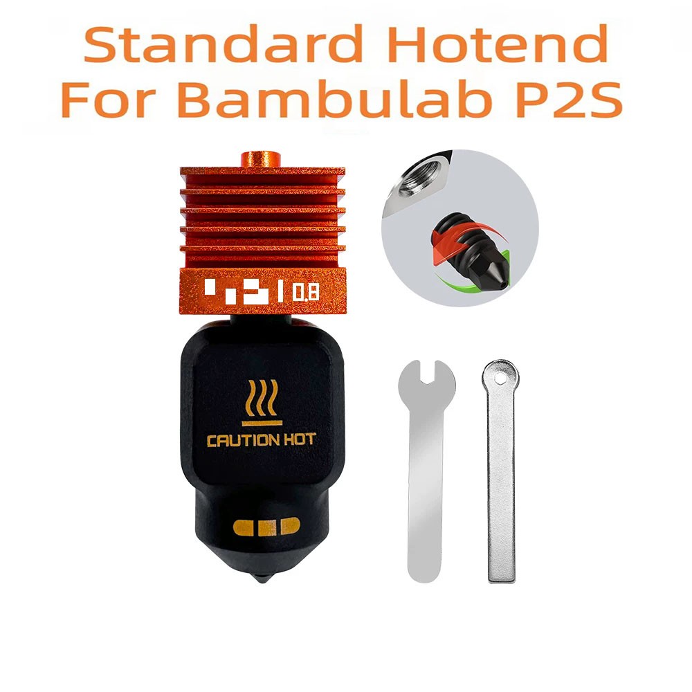 For BambuLab P2S Standard/High Flow Hotend Hardened Steel Removable Nozzle