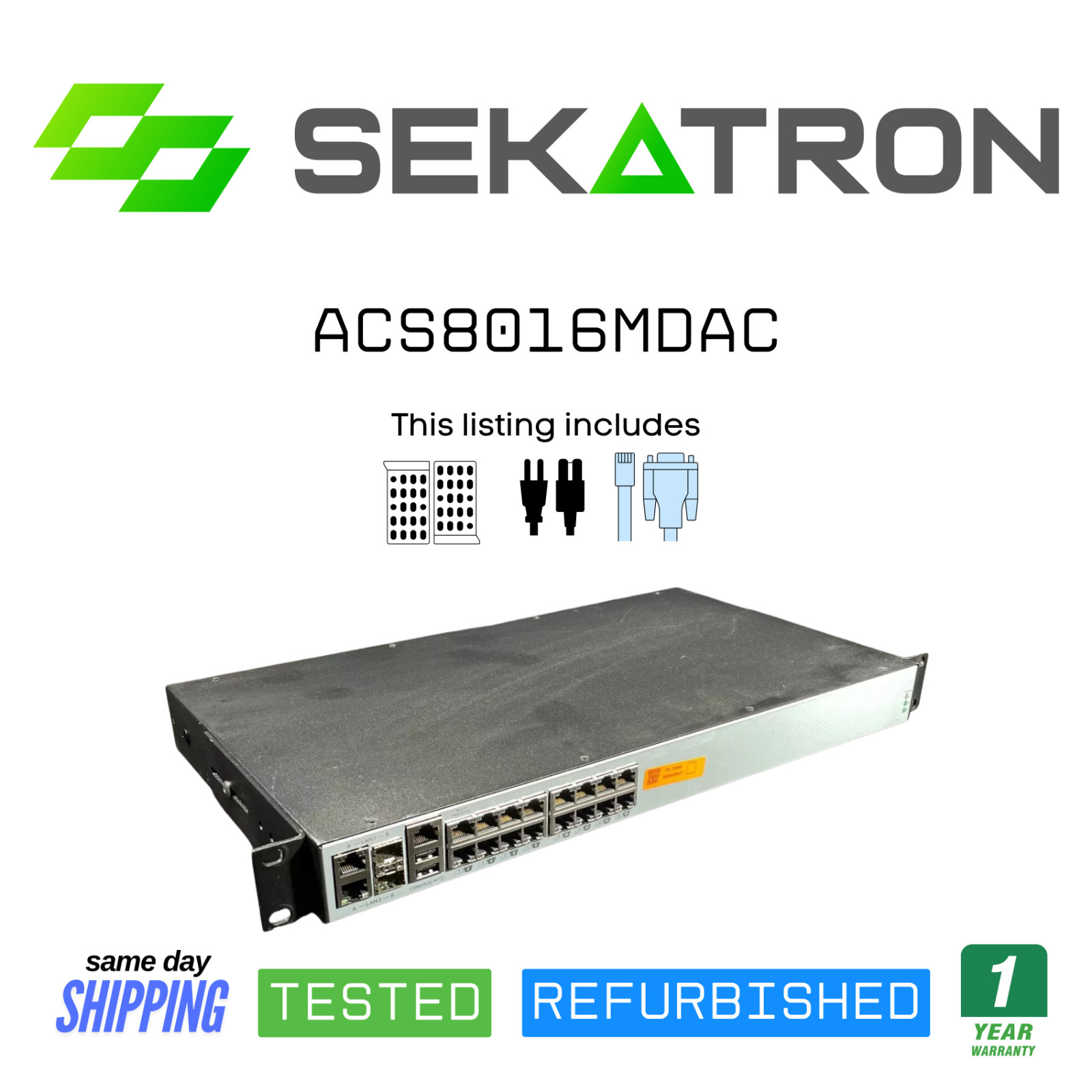 ♻️ Vertiv Avocent ACS8016MDAC Console Server Dual PSU | Internal Modem ⚡FastShip