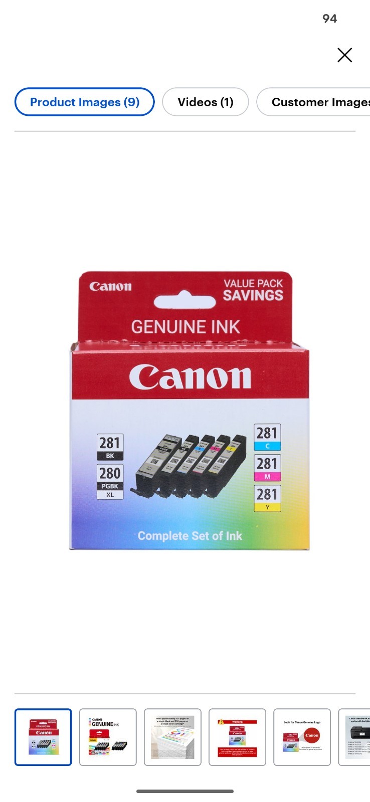 Canon - PGI-280 XL / CLI-281 5-Pack High-Yield - Pigment Black NEW