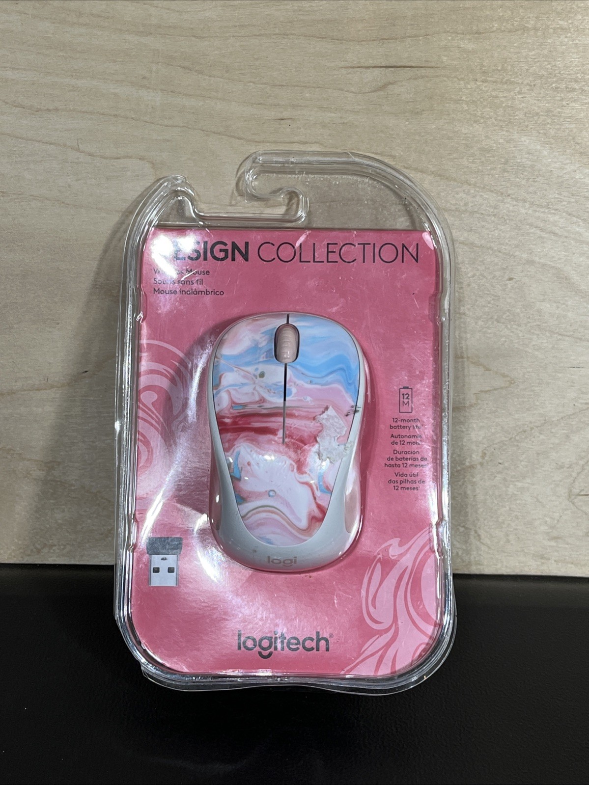 Authentic OEM Logitech M317C Mouse - Cotton Candy - Open Box