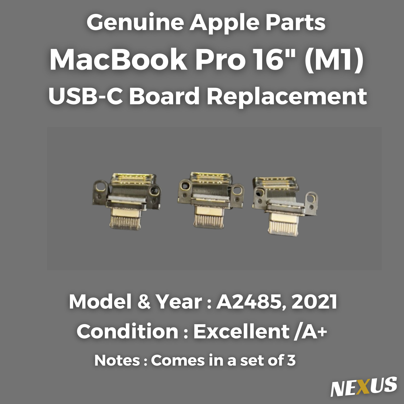 Apple MacBook Pro 16 inch A2485 2021 USB C Board Replacement OEM Genuine A+