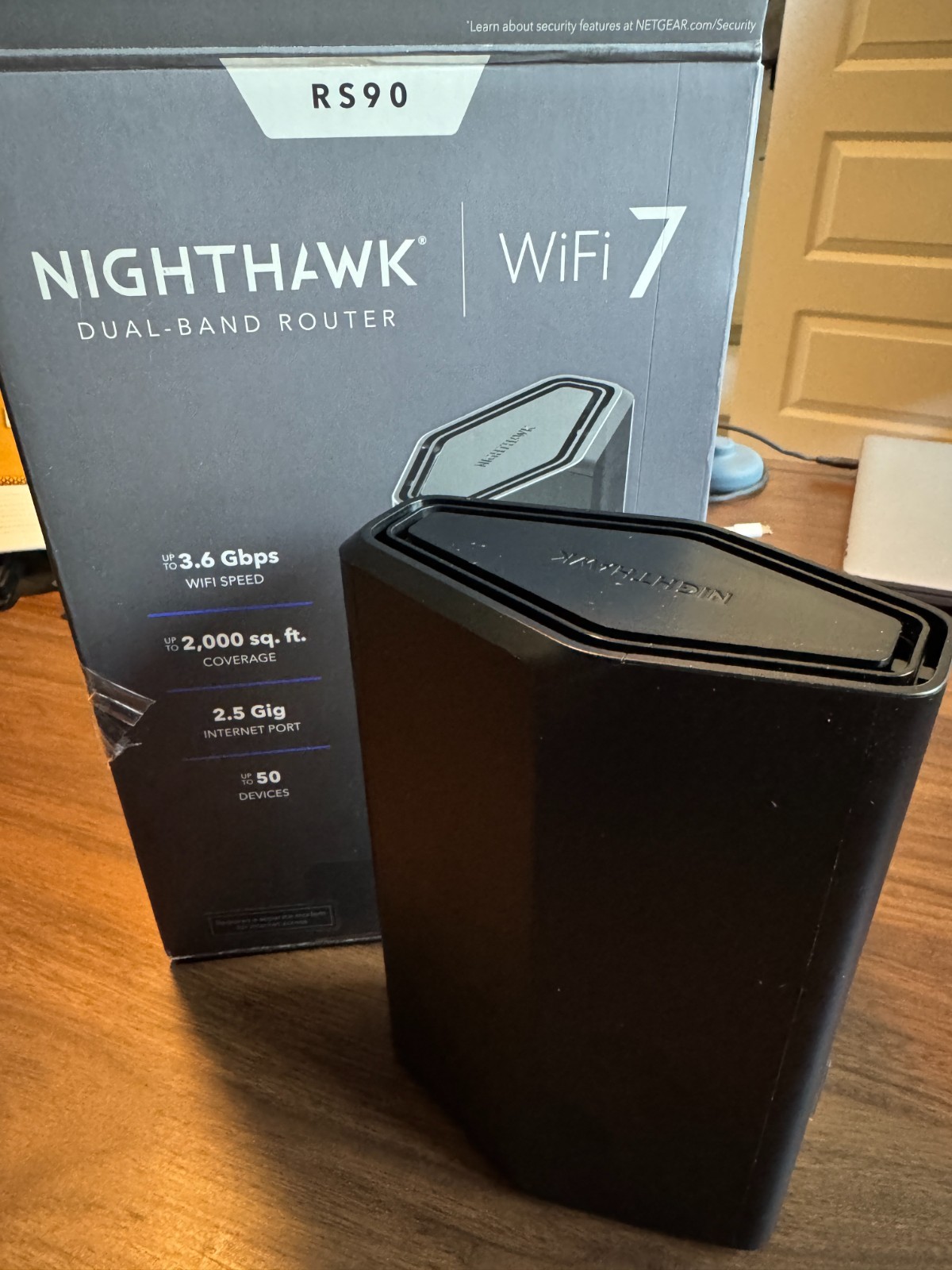 NETGEAR Nighthawk RS90 WiFi 7 Router BE3600 Dual-Band 2.5G Port - Open Box