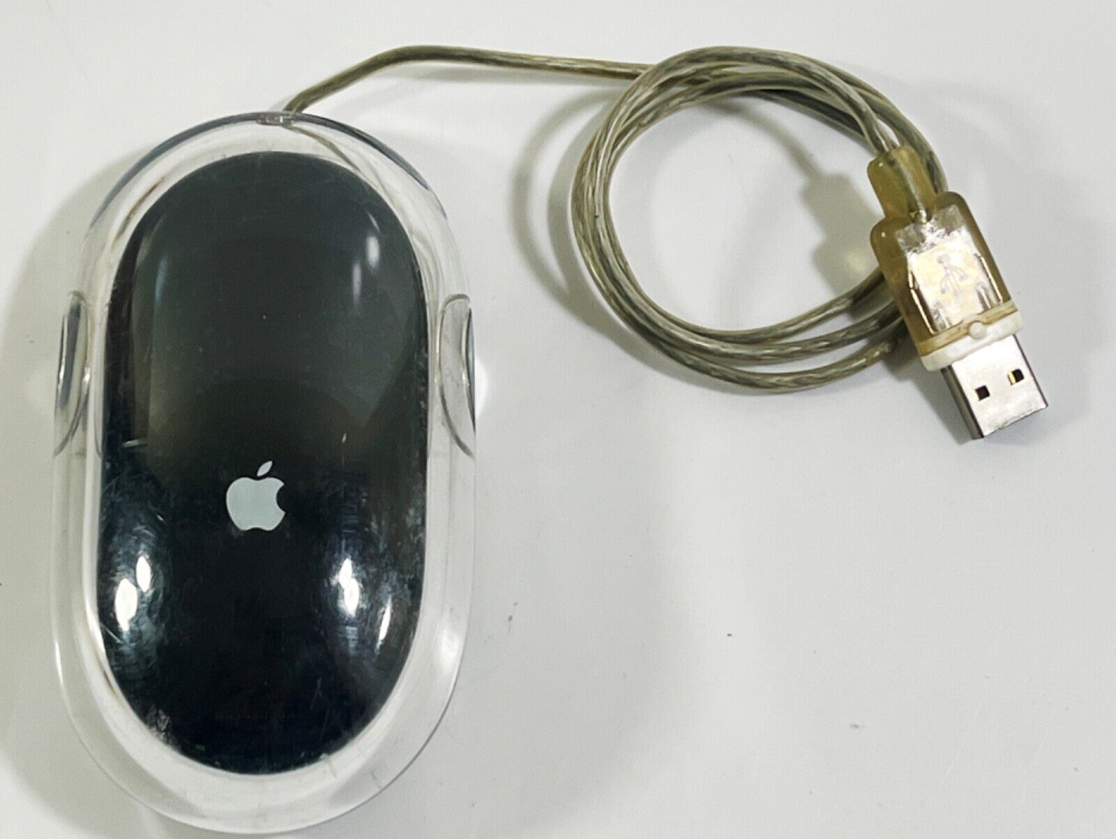 Vintage Original Apple Pro Optical Mouse Model M5769, Black & Clear - USB Mac