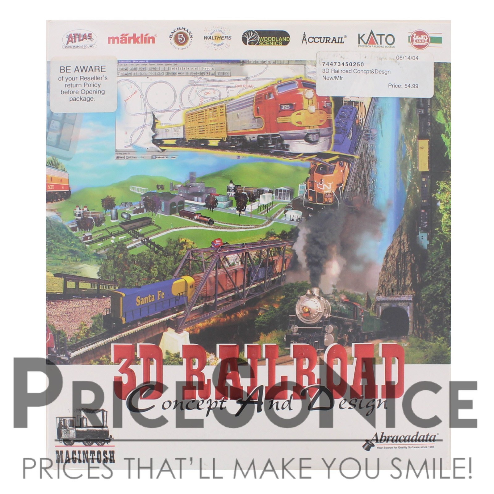 💾 Vintage 3D Railroad Concept & Design by Abracadata for Macintosh – Rare